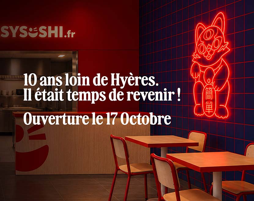 Ouverture Easy Sushi Hyères le 17 Octobre 2026